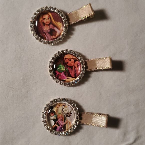NEW DISNEY'S PRINCESS RAPUNZEL SPARKLY CLIPPY TRIO - Picture 1 of 1
